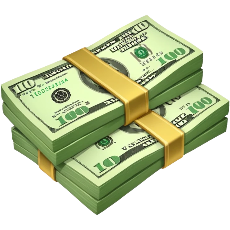 100 dollars paper money bundle emoji