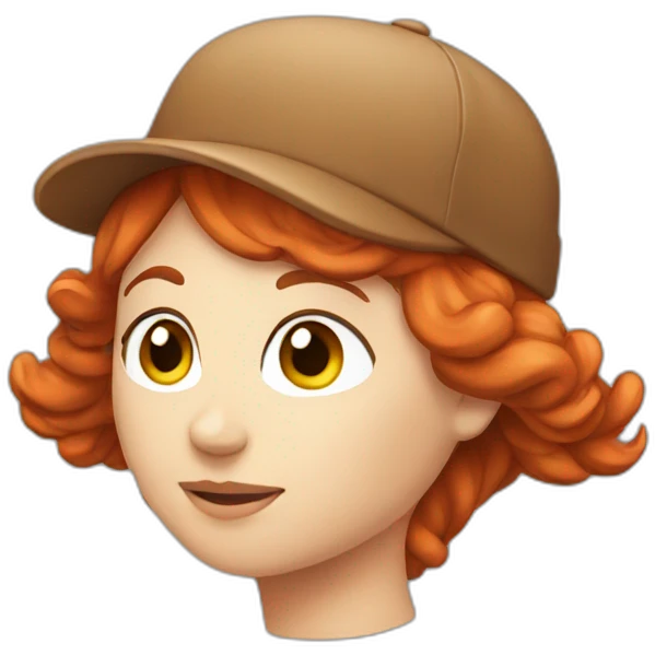 Redhead with cap emoji