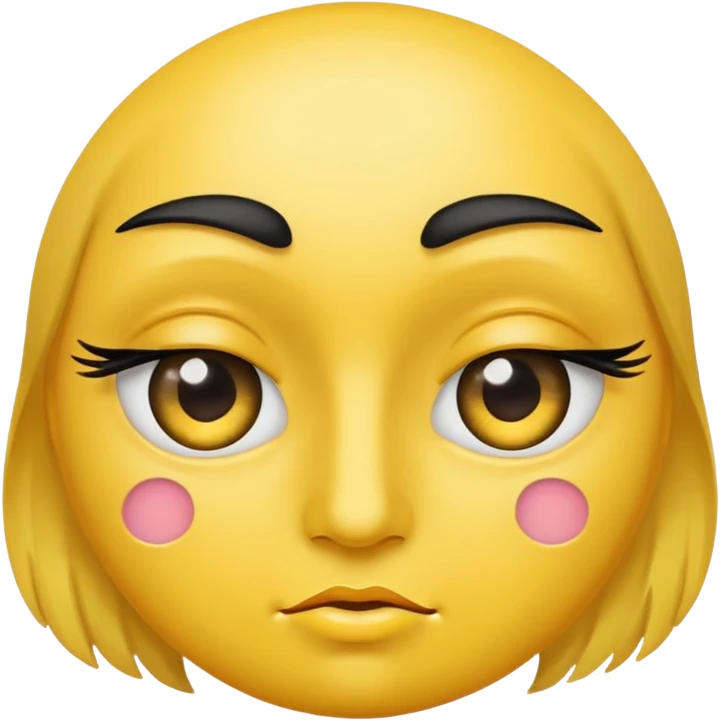 side eye with eyelashes yellow face emoji