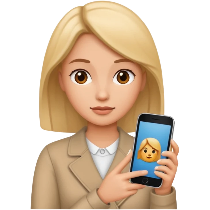 same woman but changing documents to phone emoji