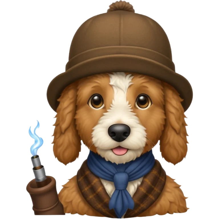 Golden Doodle as Sherlock Holmes emoji
