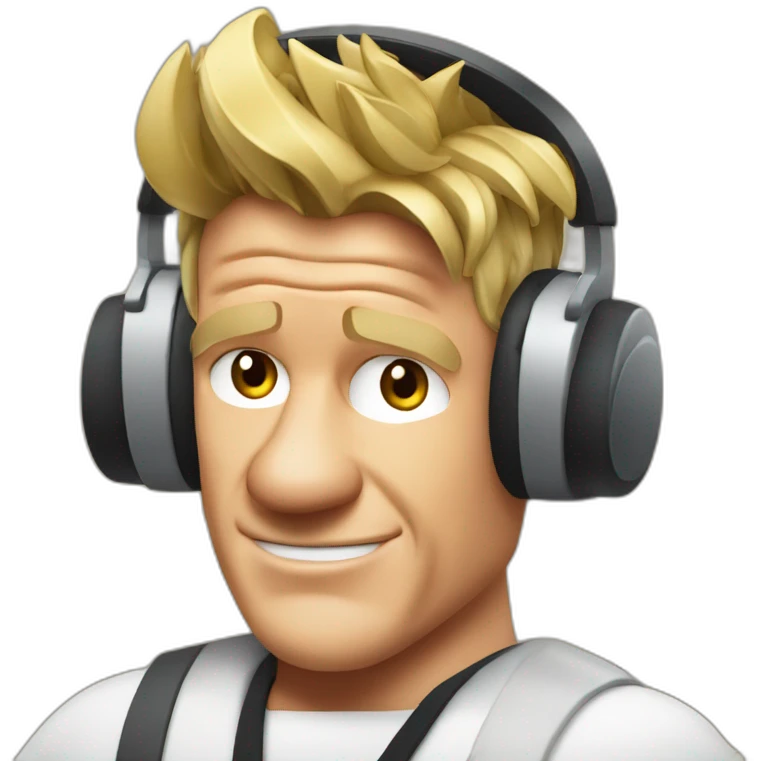 gordon ramsay listening with headphones emoji