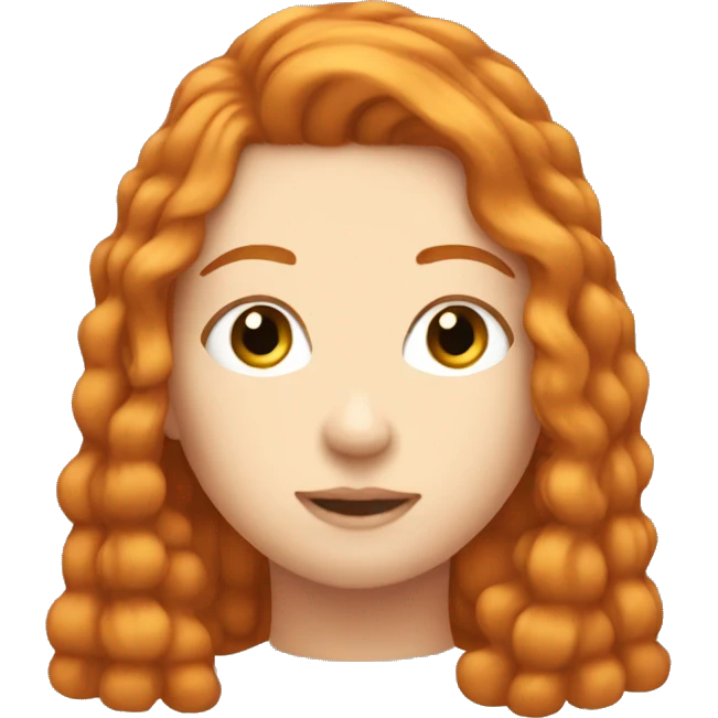 Aesthetic Ginger girl straight thick hair emoji