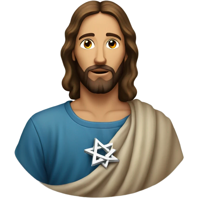 Jesus with a star of david tattoo emoji