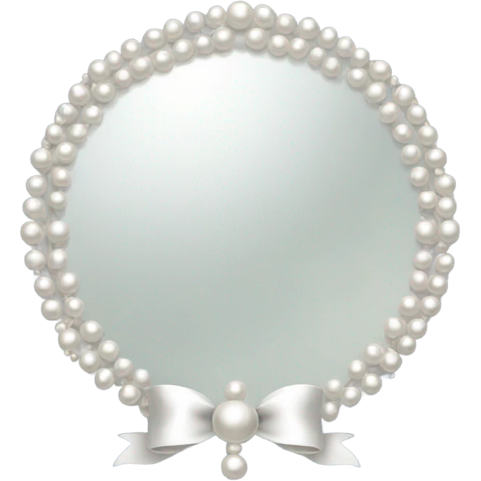 white mirror with pearl and bow emoji
