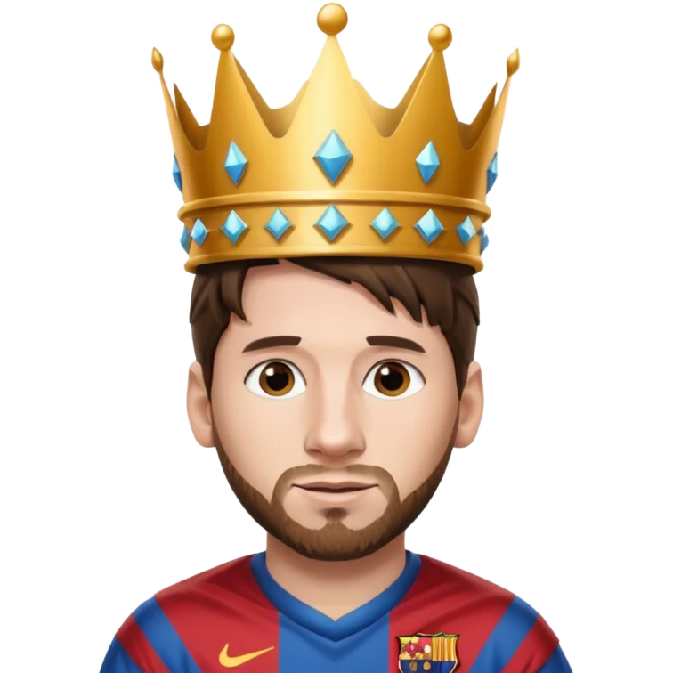 messi with a king crown emoji