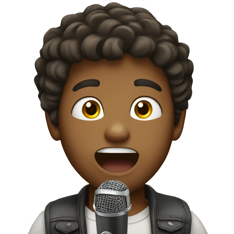 Boy is singing emoji