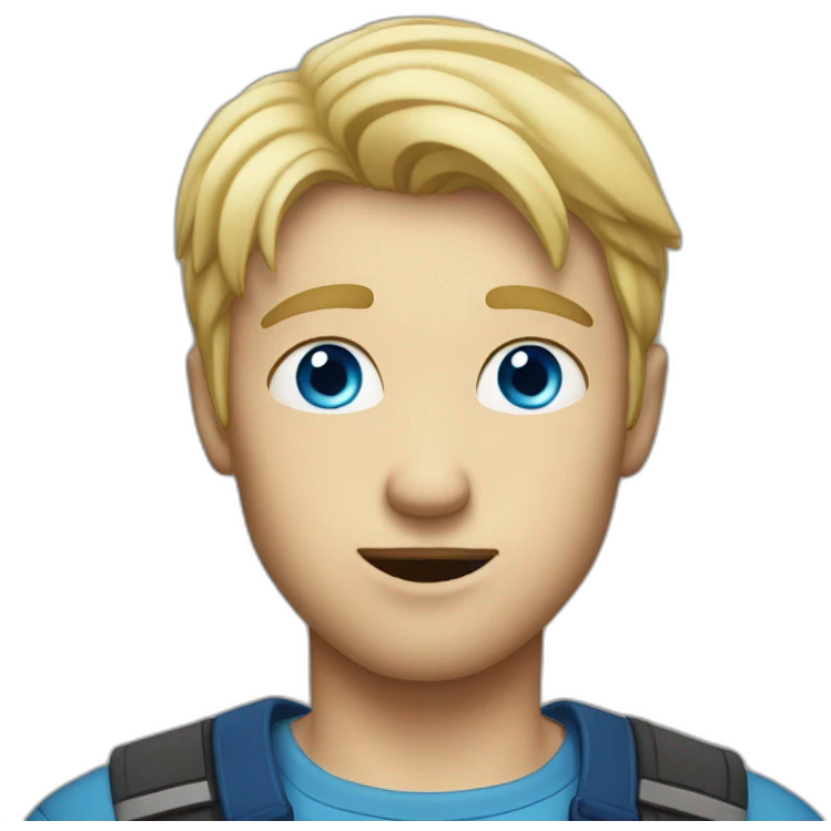 blonde man with Blue eyes sending air kiss emoji