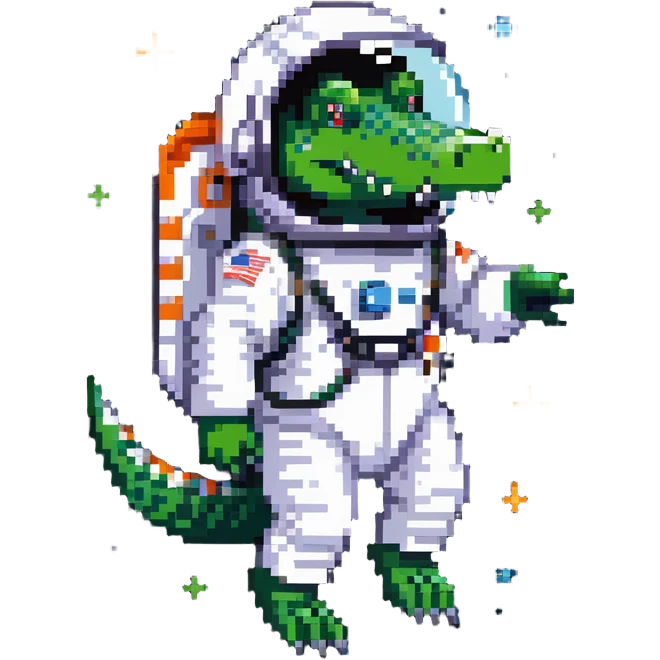 crocodile astronaut in space emoji