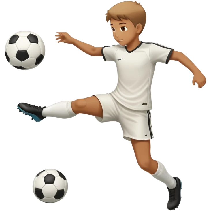 Boy kicking a soccer ball emoji