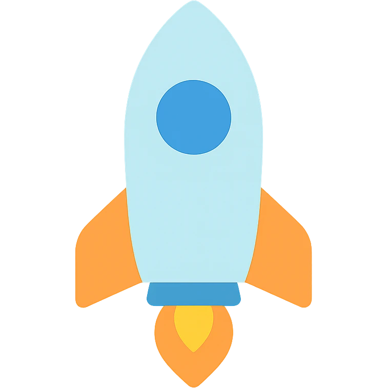 colored icon of a rocket emoji