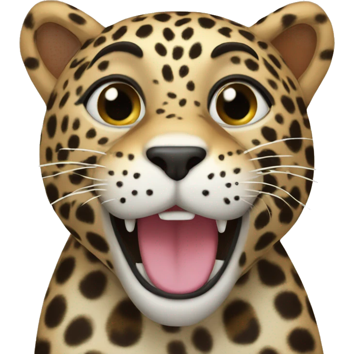 leopard with love emoji