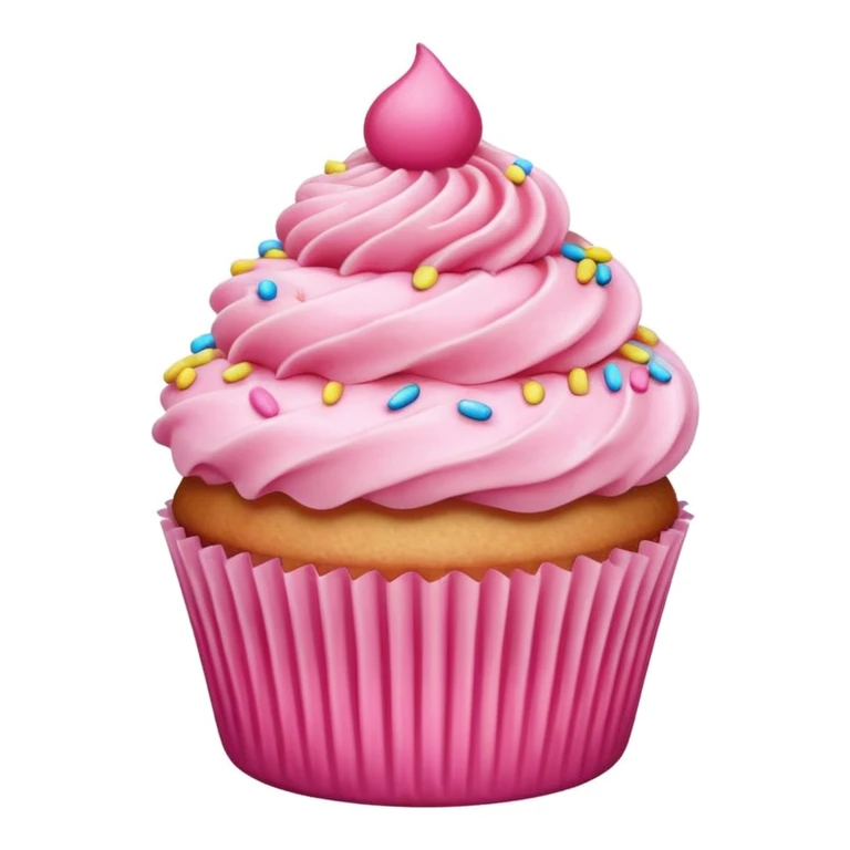Cupcake with pink icing emoji