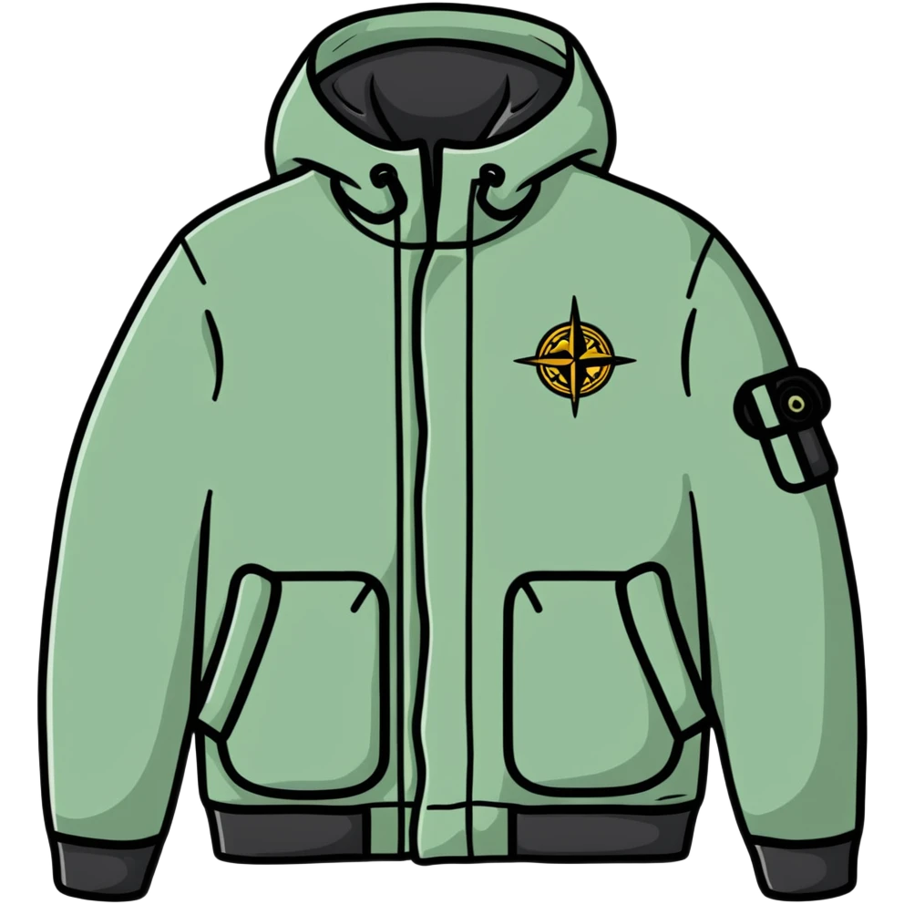Stone Island casual jacket with compass badge emoji