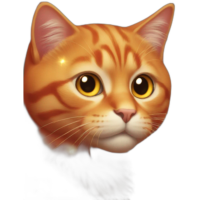 Red cat with lights emoji