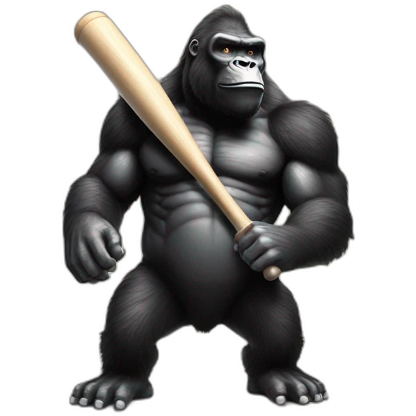 King kong with base ball bat emoji