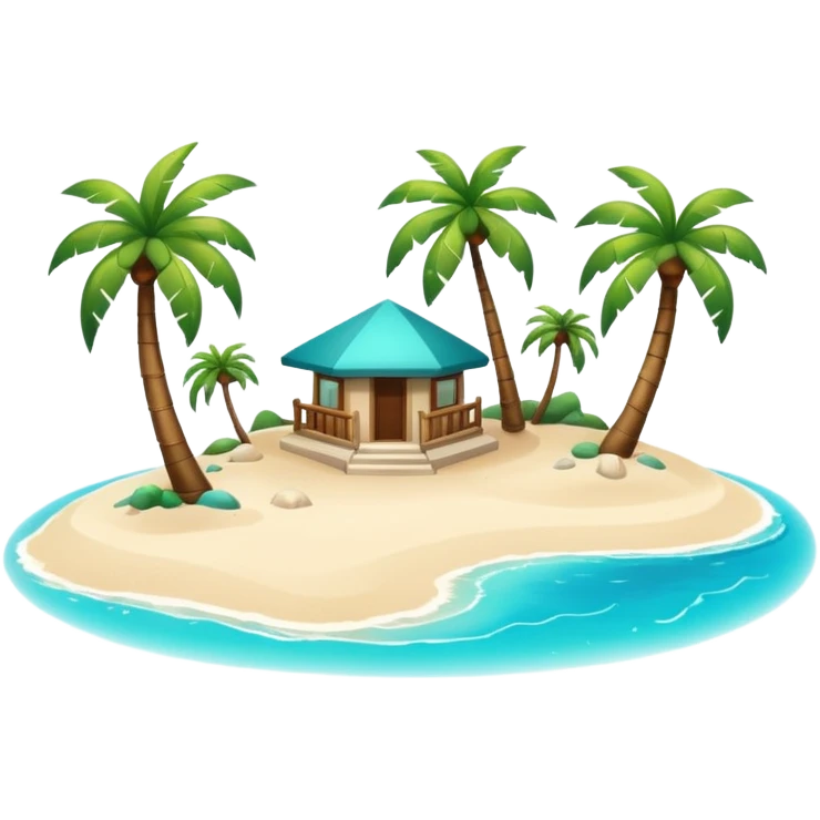 modern attractive island  with a beach and infrastructure  emoji