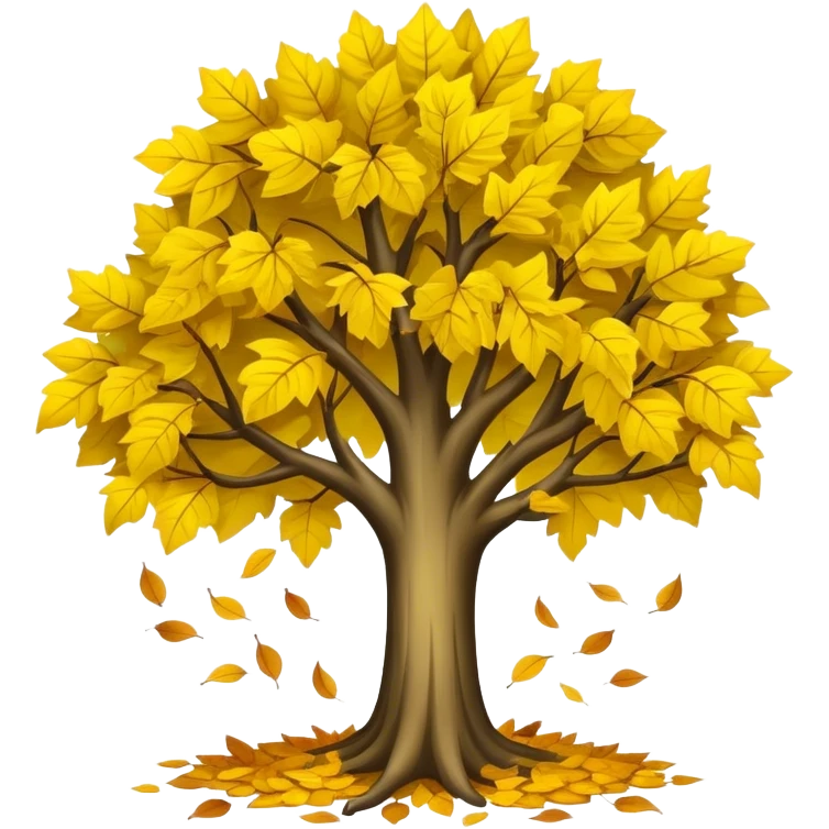 tree with releasing  old yellow leaves  emoji