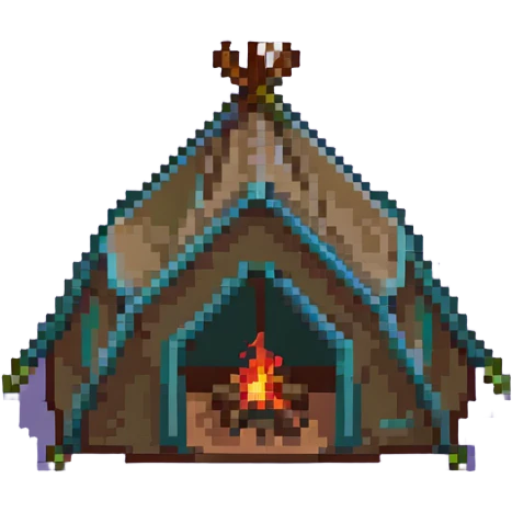 green and yellow camping tent emoji