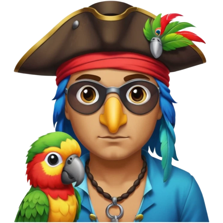 pirate and parrot emoji