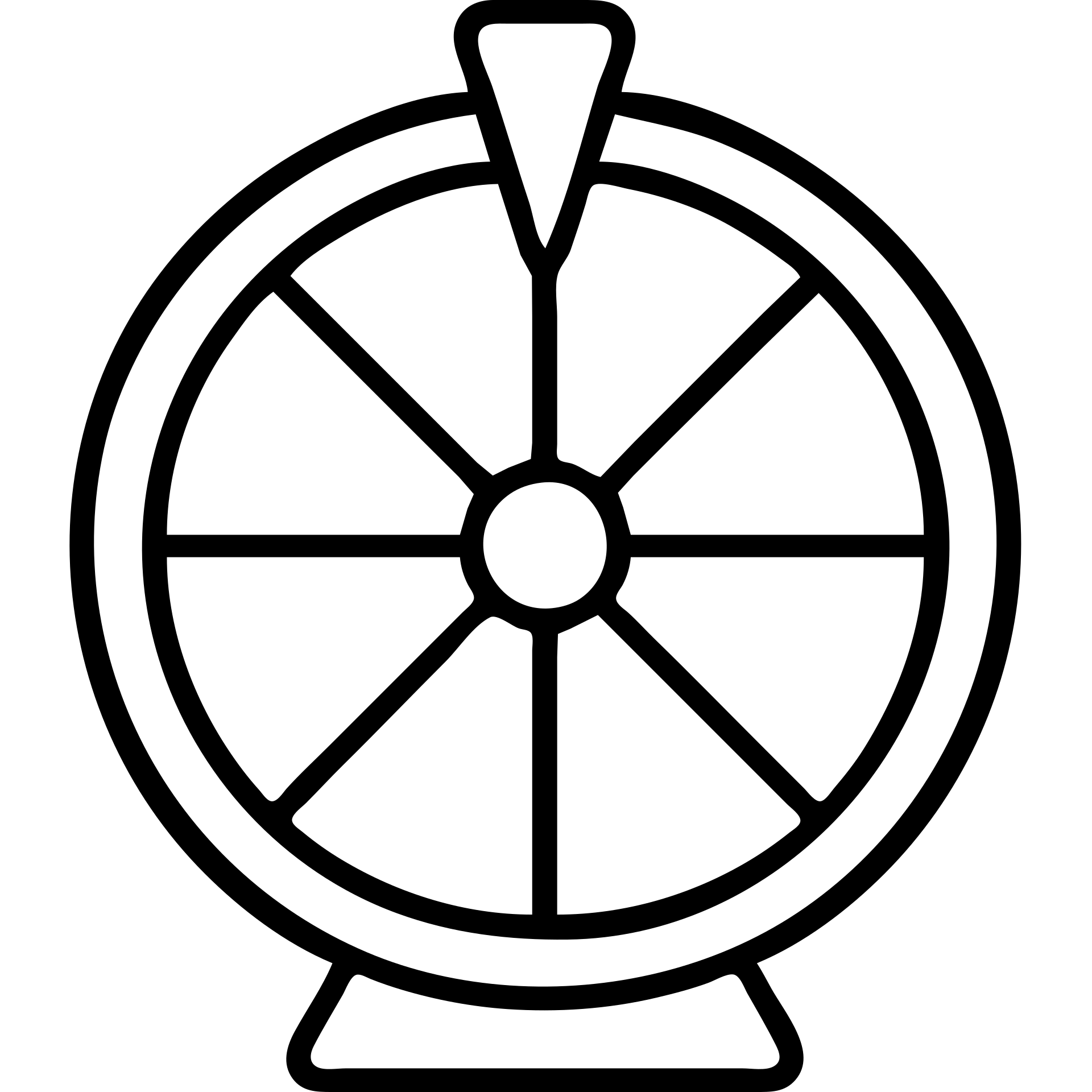 Fortune wheel with segmented sections and a spinner pointer emoji