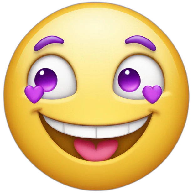 smiling face with heart purple-eyes emoji