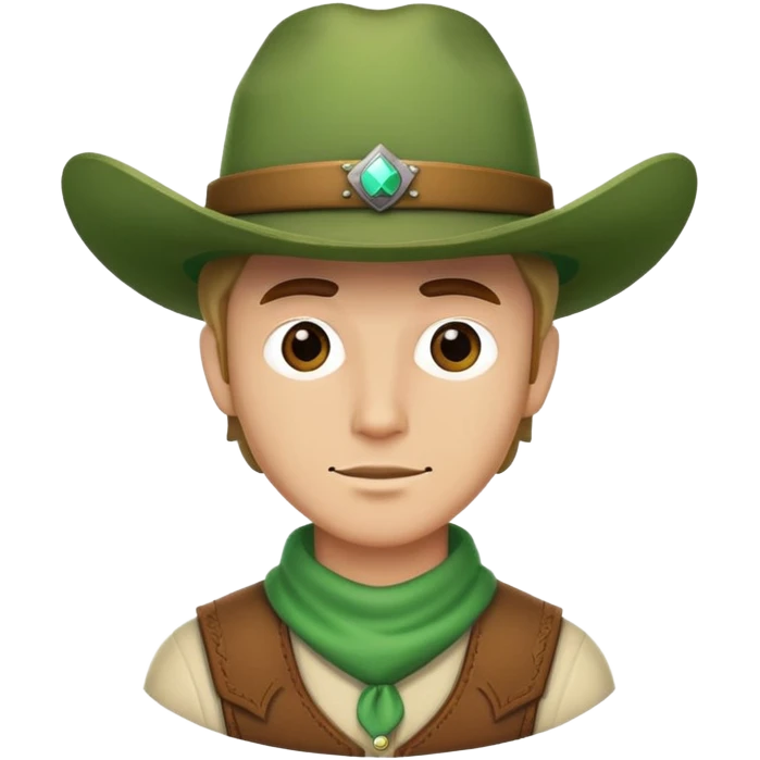 Cowboy wearing a green hat emoji