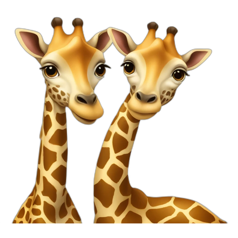 Deux girafes qui forment un coeur avec leur cou emoji