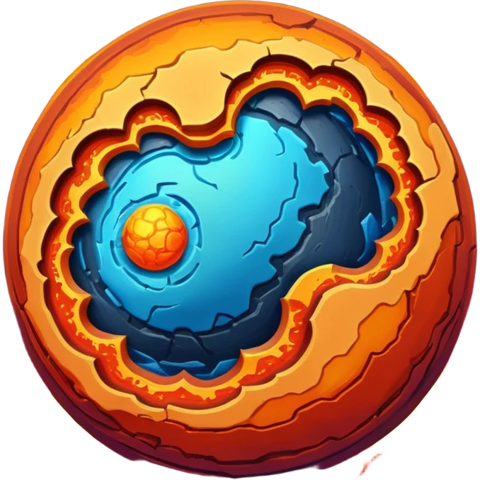 Planet separated into layers emoji