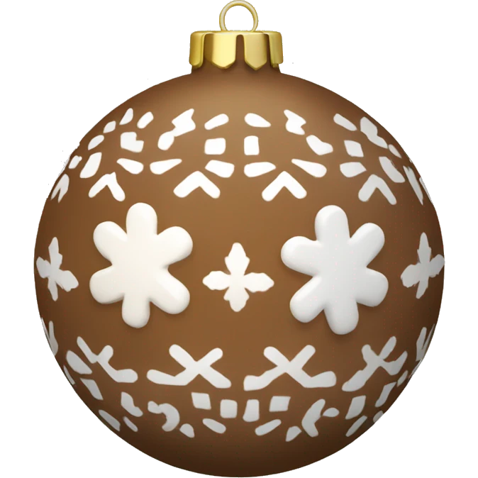 brown christmas ornament with winter pattern emoji