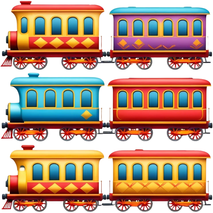 Vintage circus train cars emoji