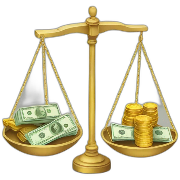 balance and money emoji