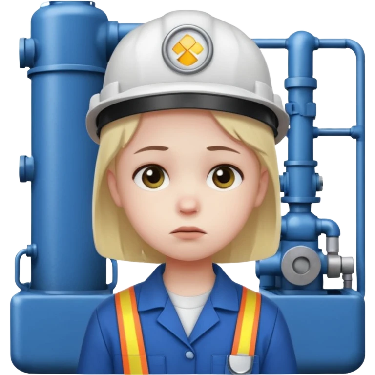 a child with a sad face works in a factory emoji