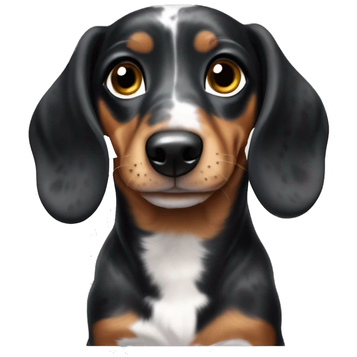 Black Merle mini dachshund  emoji