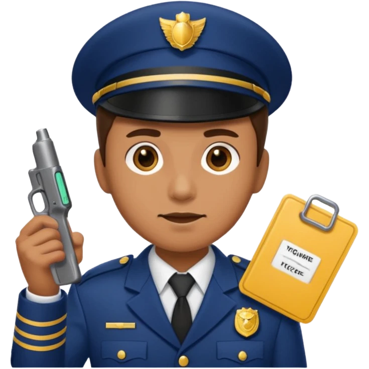 ticket inspector with puncher emoji
