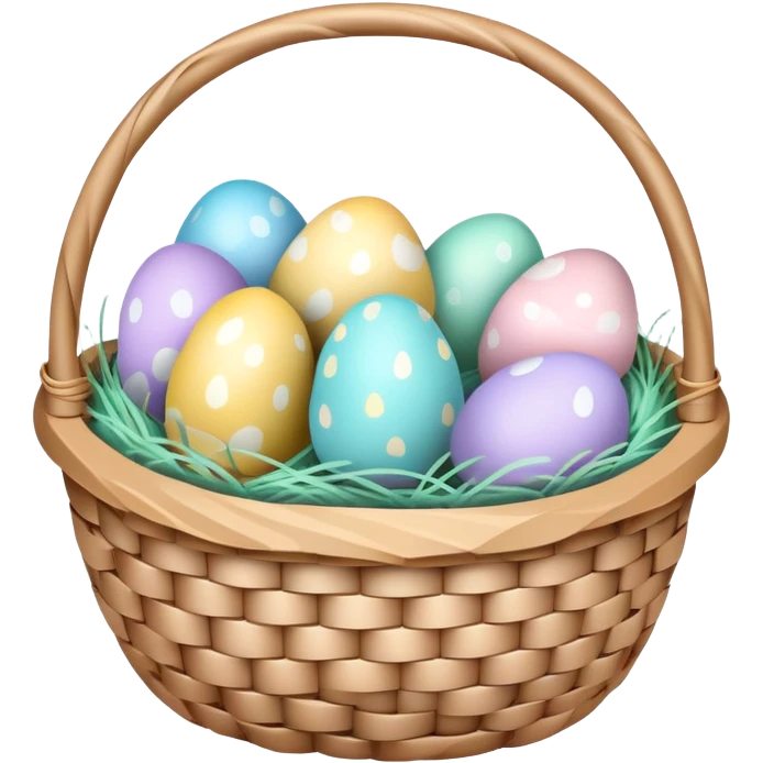 Easter basket with colorful eggs emoji