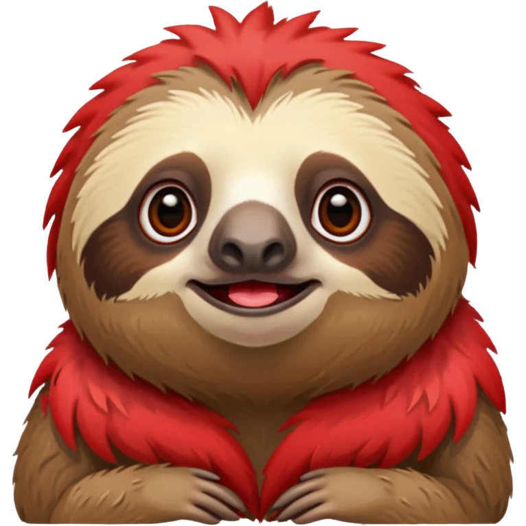 paresseux avec une crête rouge emoji