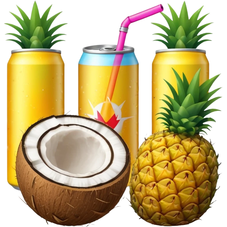 energy drink coconut and pinaple emoji