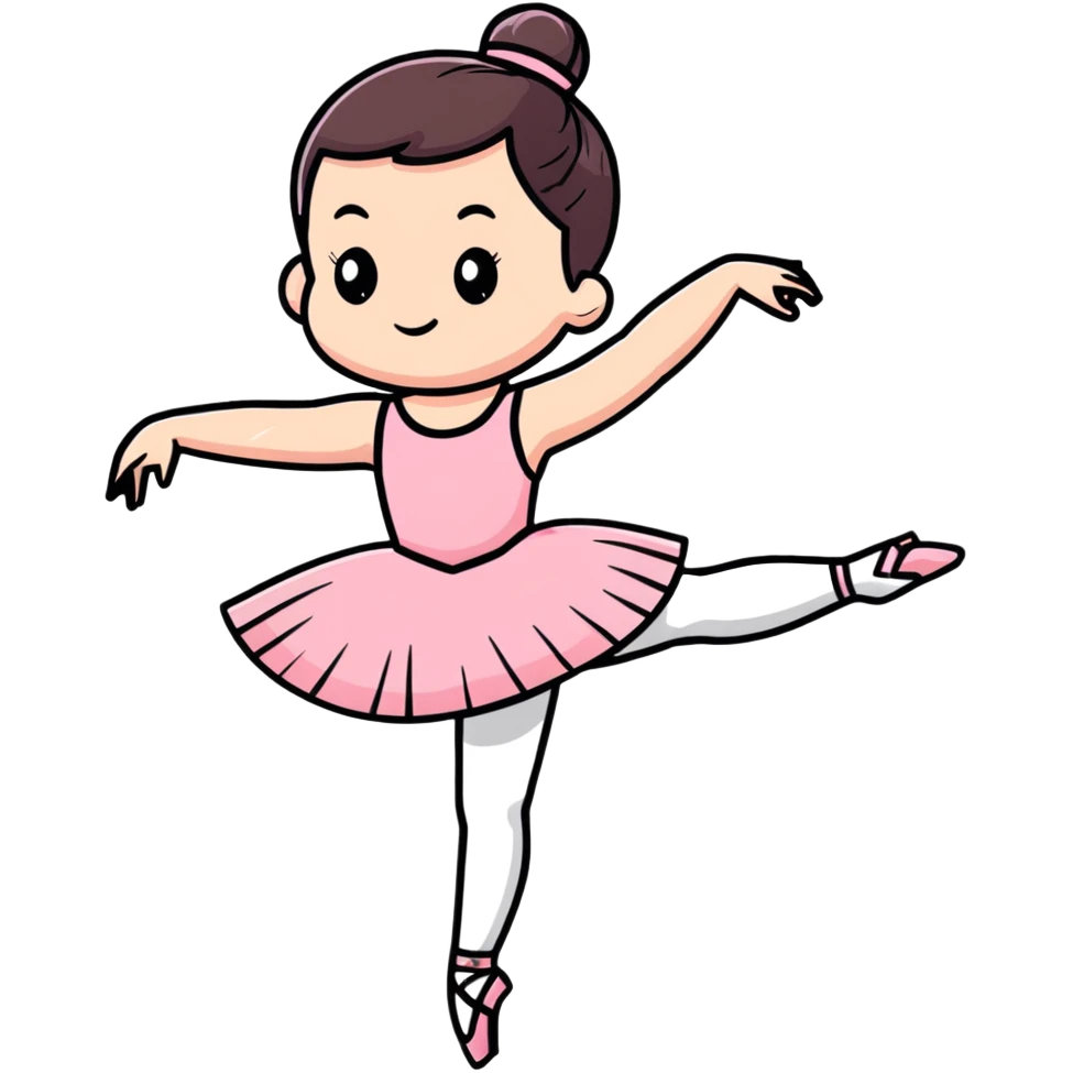 cute ballerina in pink outfit doing a pirouette emoji