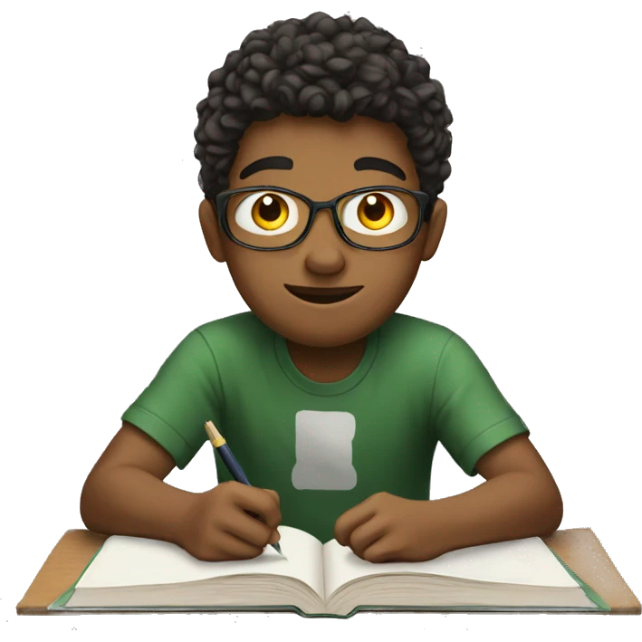 teen boy studying emoji