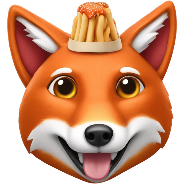 Fox wearing a hotdog hat emoji
