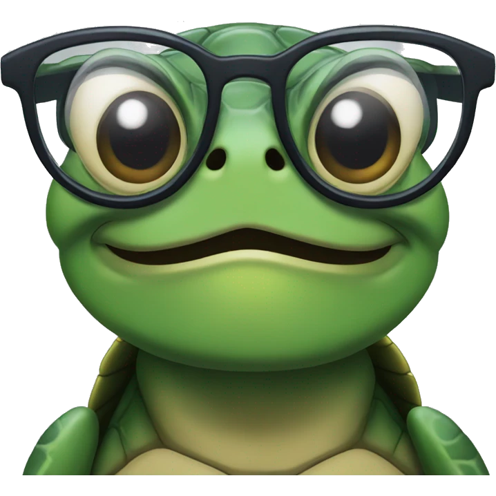 Turtle with glasses emoji