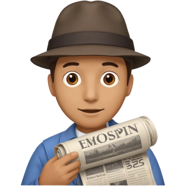 man with rolled newspaper emoji