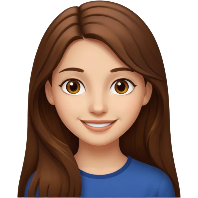 A girl. With long brown hair brown eyes tall beautiful  emoji