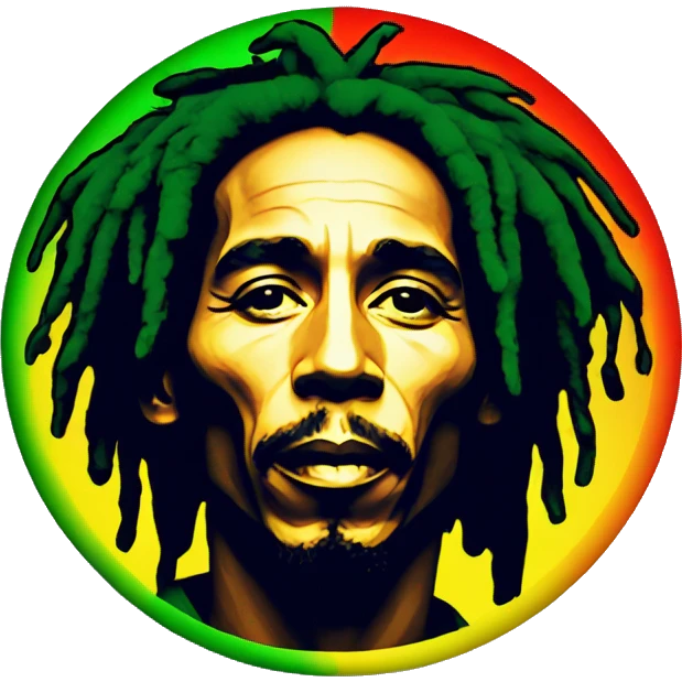 420 Bob Marley Rasta colours backlit emoji