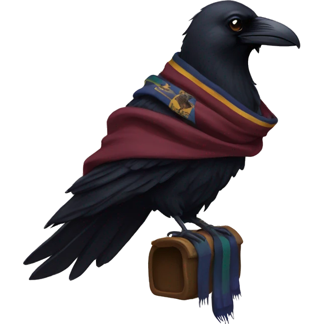 Raven with hogwarts scarf emoji