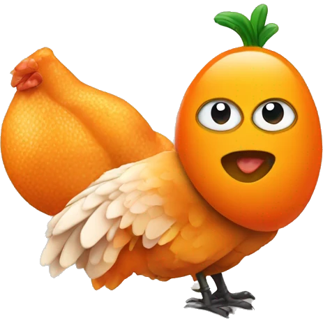 orange with chicken emoji