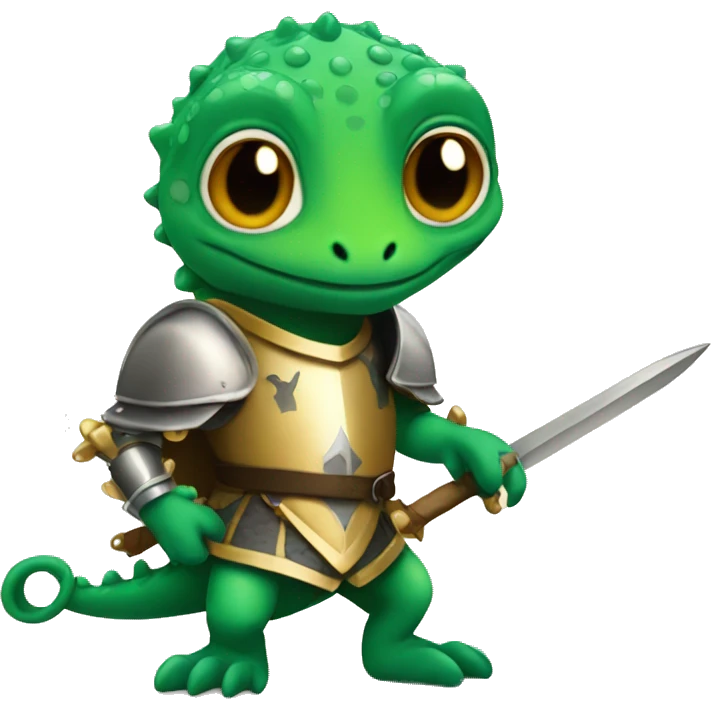 a gecko as an knight emoji
