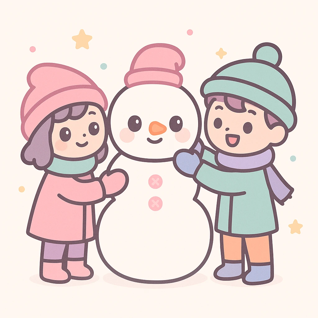 people making a snowman emoji
