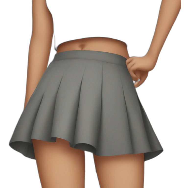 bottom view girl in skirt emoji